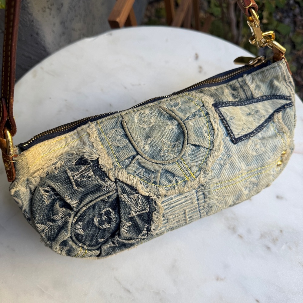 Louis Vuitton Denim Patchwork Pouchy Shoulder Bag - Picture 6 of 16